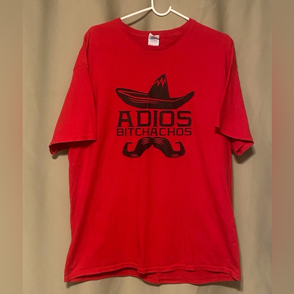 Adios Bitchachos Tee-Shirt Short Sleeve Red Mens XL
